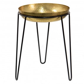 26Y4825 Plant Stand  30x21x39 cm Gold colored Black Iron Plant Table