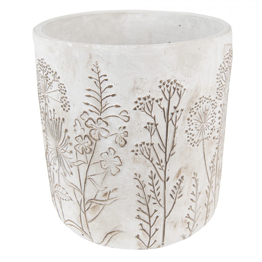 Te S Planter X Cm Beige Stone Round Flower Pot