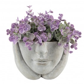 26TE0412S Planter Head Ø 11x11 cm Grey Stone Flower Pot