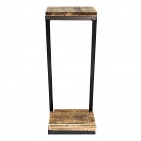 265096 Plant Table 18x18x45 cm Brown Wood Iron Plant Stand