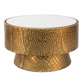 265100 Plant Table with Mirror Ø 28x16 cm Gold colored Metal Round Side Table