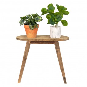 26H2207 Plant Table 49x20x41 cm Brown Wood Oval Plant Stand