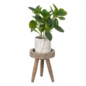 26H2212 Plant Table Ø 16x20 cm Brown Wood Round Plant Stand