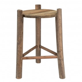 26H2217 Plant Table Ø 27x44 cm Brown Wood Plant Stand