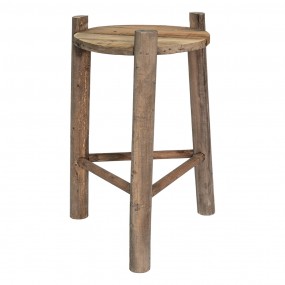 26H2217 Plant Table Ø 27x44 cm Brown Wood Plant Stand