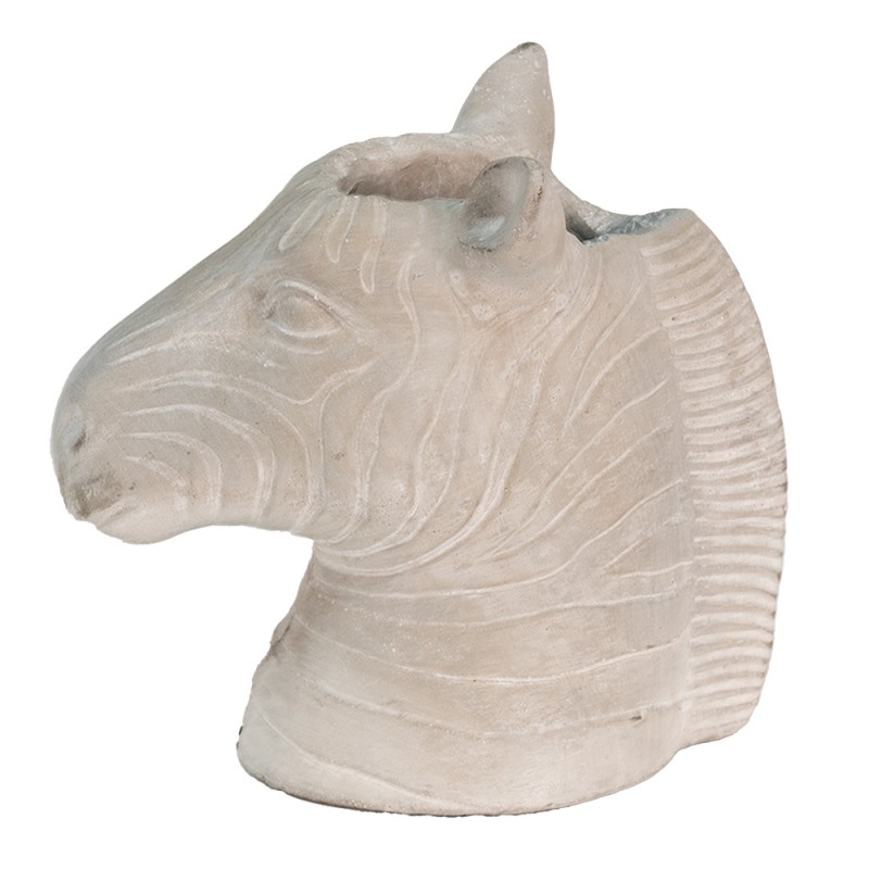 6TE0386S Bloempot Zebra 16x10x15 cm Grijs Steen Bloempot binnen