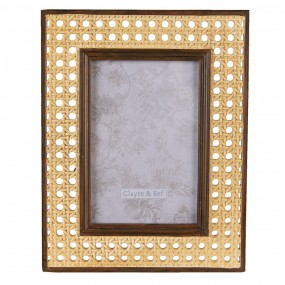 22F0921 Photo Frame 10x15 cm Brown Beige Plastic Picture Frame