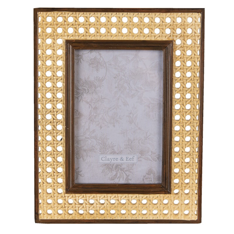 2F0921 Photo Frame 10x15 cm Brown Beige Plastic Picture Frame