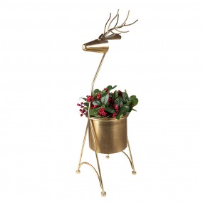 25Y1090 Planter Ø 22x78 cm Gold colored Metal Reindeer Plant Stand
