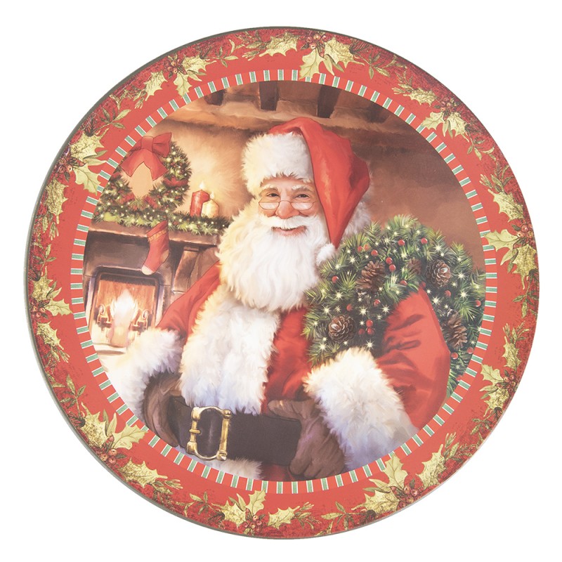 65104 Charger Plate Ø 33 cm Red Green Plastic Santa Claus Christmas Plate