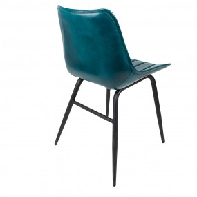 250733 Dining Chair 46x52x79 cm Turquoise Leather Chair