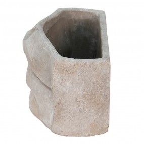 26TE0389L Planter Mouth 26x16x16 cm Grey Stone Indoor Planter