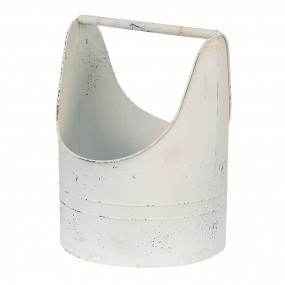 26Y4756 Decorative Bucket 30x29x40 cm White Iron Round Indoor Planter