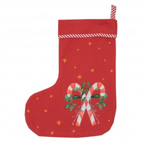 2HLC203-5 Christmas Stocking Christmas Stocking 30x40 cm Red Cotton Candy Cane Christmas