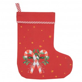 2HLC203-5 Christmas Stocking Christmas Stocking 30x40 cm Red Cotton Candy Cane Christmas