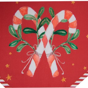 2HLC65 Christmas Table Runner 50x160 cm Red Cotton Candy Cane Christmas Tablecloth