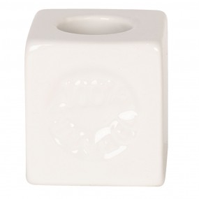 26CE1010 Zahnbürstenhalter 4x4 cm Weiß Keramik Quadrat Zahnbürsten Halter