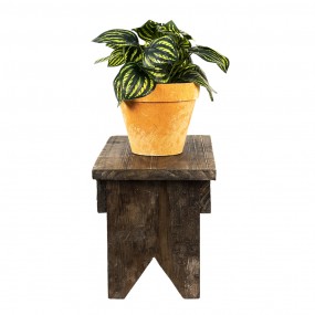 26H2077 Plant Table 34x19x20 cm Brown Wood Rectangle Plant Stand