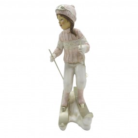 26PR3646 Figurine Enfant 19 cm Rose Blanc Polyrésine Accessoires de maison