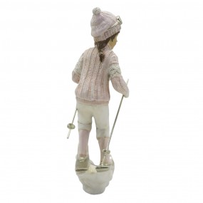26PR3646 Figurine Enfant 19 cm Rose Blanc Polyrésine Accessoires de maison