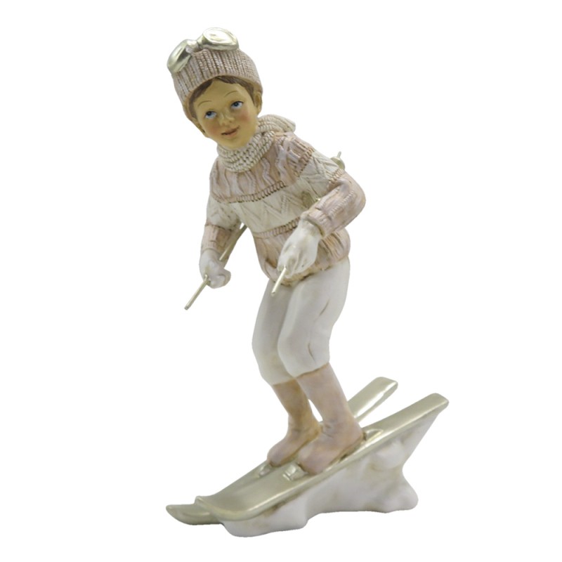 6PR3647 Figurine Child 19 cm Pink White Polyresin Home Accessories