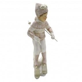 26PR3647 Figurine Enfant 19 cm Rose Blanc Polyrésine Accessoires de maison