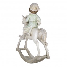 6PR4733 Statuetta Clown 11x11x15 cm Bianco Color oro Poliresina Accessori  per la casa