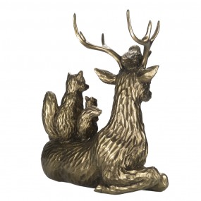 26PR4814 Figurine Deer 24 cm Gold colored Polyresin Christmas Decoration