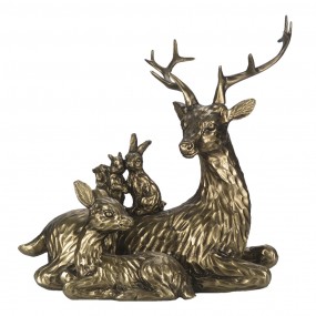 26PR4815 Figurine Deer 17 cm Gold colored Polyresin Home Accessories