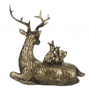 26PR4815 Figurine Deer 17 cm Gold colored Polyresin Home Accessories