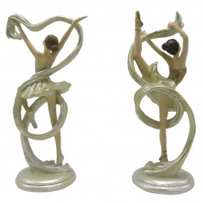 26PR4817 Figur 2-er Set Ballerina 18 cm Beige Goldfarbig Polyresin