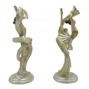 26PR4817 Figur 2-er Set Ballerina 18 cm Beige Goldfarbig Polyresin