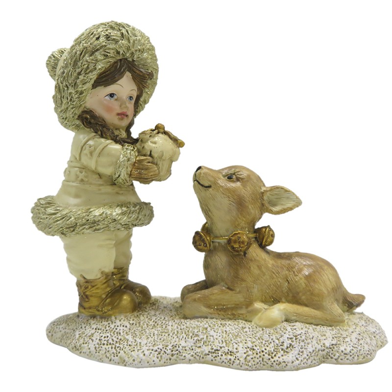 6PR4821 Figurine Child 12 cm Gold colored Polyresin Decorative Figurine