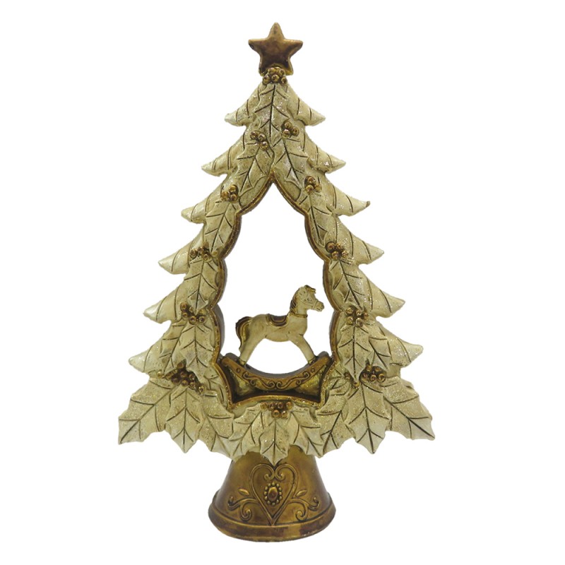 6PR4871 Beeld Kerstboom 20 cm Goudkleurig Polyresin Kerstdecoratie