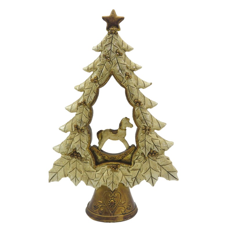 6PR4871 Figurine Christmas Tree 20 cm Gold colored Polyresin Christmas Decoration