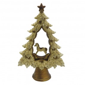 26PR4871 Beeld Kerstboom 20 cm Goudkleurig Polyresin Kerstdecoratie