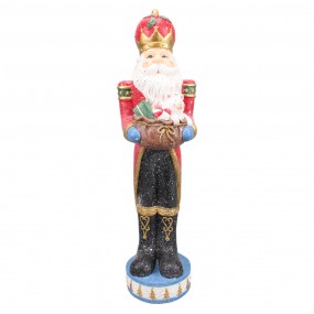 25PR0089 Figurine Santa Claus 82 cm Red Blue Polyresin Christmas Decoration