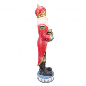 25PR0089 Statuetta Babbo Natale  82 cm Rosso Blu Poliresina Decorazione di Natalizie
