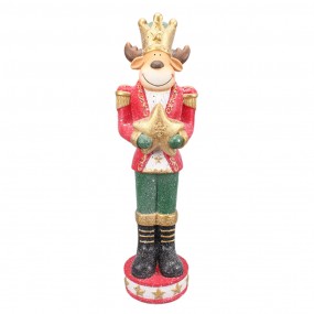 25PR0090 Figurine Deer 80 cm Red Polyresin Christmas Decoration