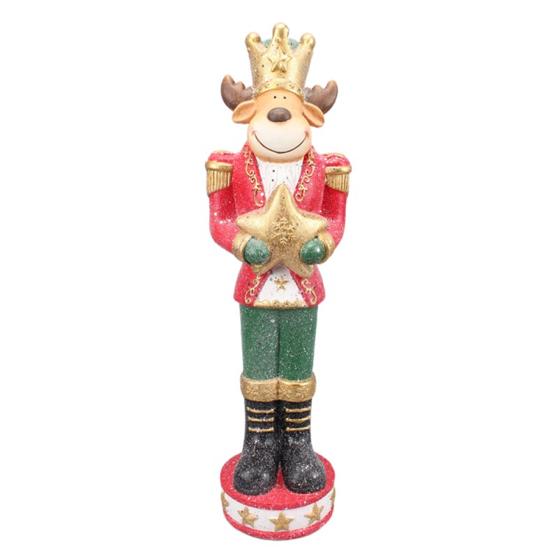 5PR0090 Figurine Deer 80 cm Red Polyresin Christmas Decoration