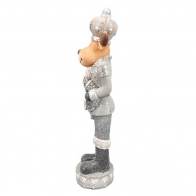 25PR0094 Figurine Cerf 66 cm Gris Polyrésine Décoration de Noël