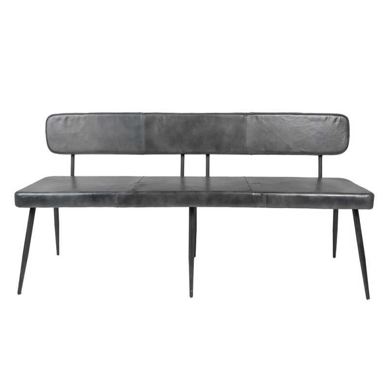 50718 Bench 4-zits Grey Leather Dining Bench