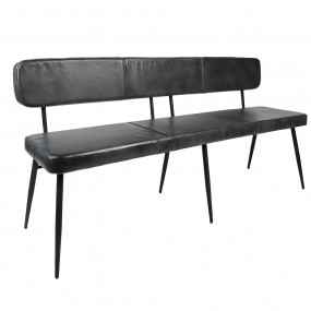250718 Bench 4-zits Grey Leather Dining Bench