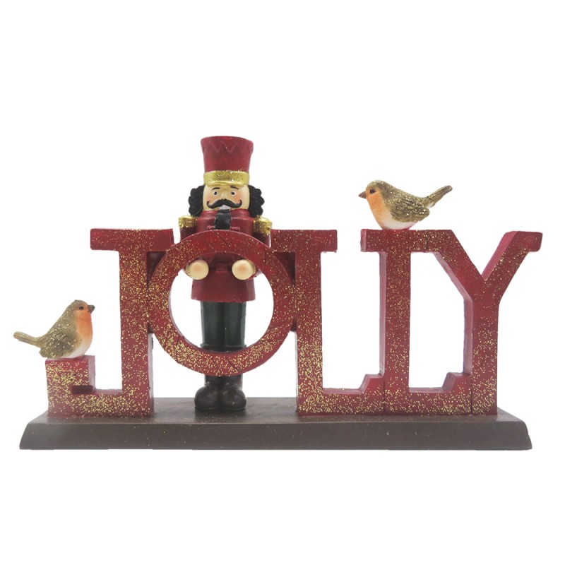 6PR4847 Figurine Casse-noisette 18 cm Rouge Polyrésine Décoration de Noël