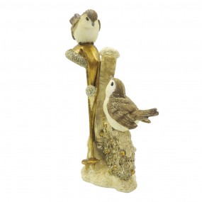 26PR4864 Statuetta Uccello 18 cm Color oro Poliresina Accessori per la casa