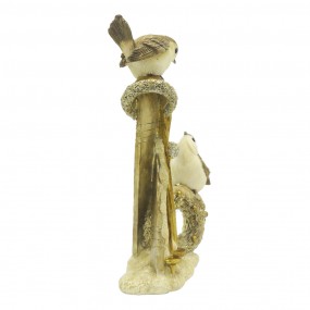 26PR4864 Figurine Bird 18 cm Gold colored Polyresin Home Accessories