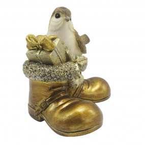 26PR4865 Statuetta Uccello 9 cm Color oro Poliresina Accessori per la casa
