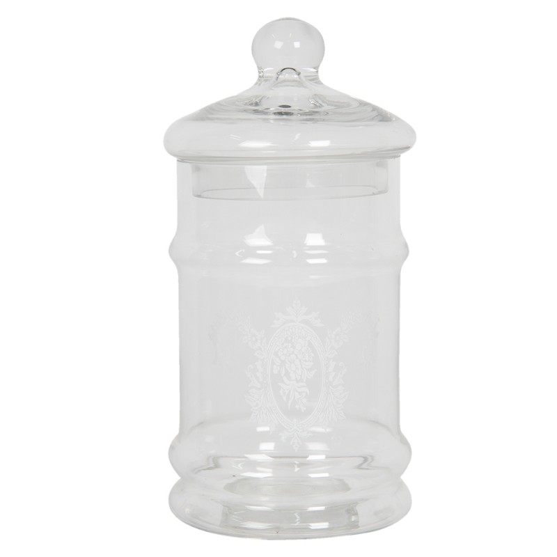 W4GL0010 Storage Jar Ø 9x20 cm Transparent Glass Storage Pot
