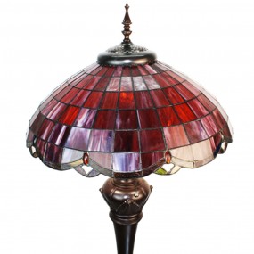 25LL-6291 Tiffany Stehlampe 166 cm Rot Glas Kunststoff Stehleuchte