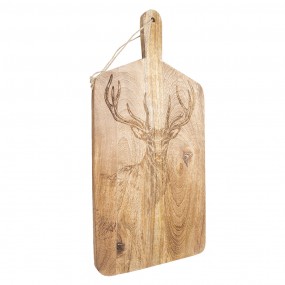 26H2259 Decorative Cutting Board 25x50x2 cm Brown Wood Reindeer Snack Board